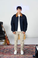 Dark Blue Bomber Jacket