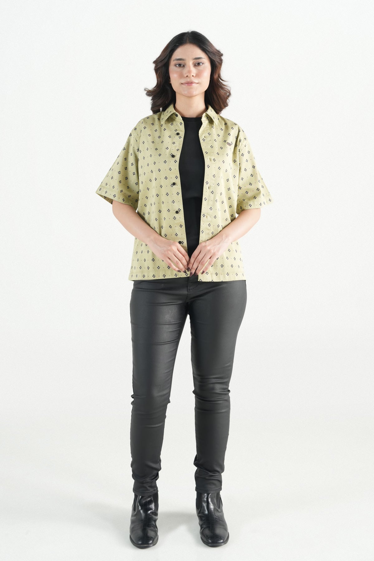 Hawaiian Floral Printed Sage Green Shirt