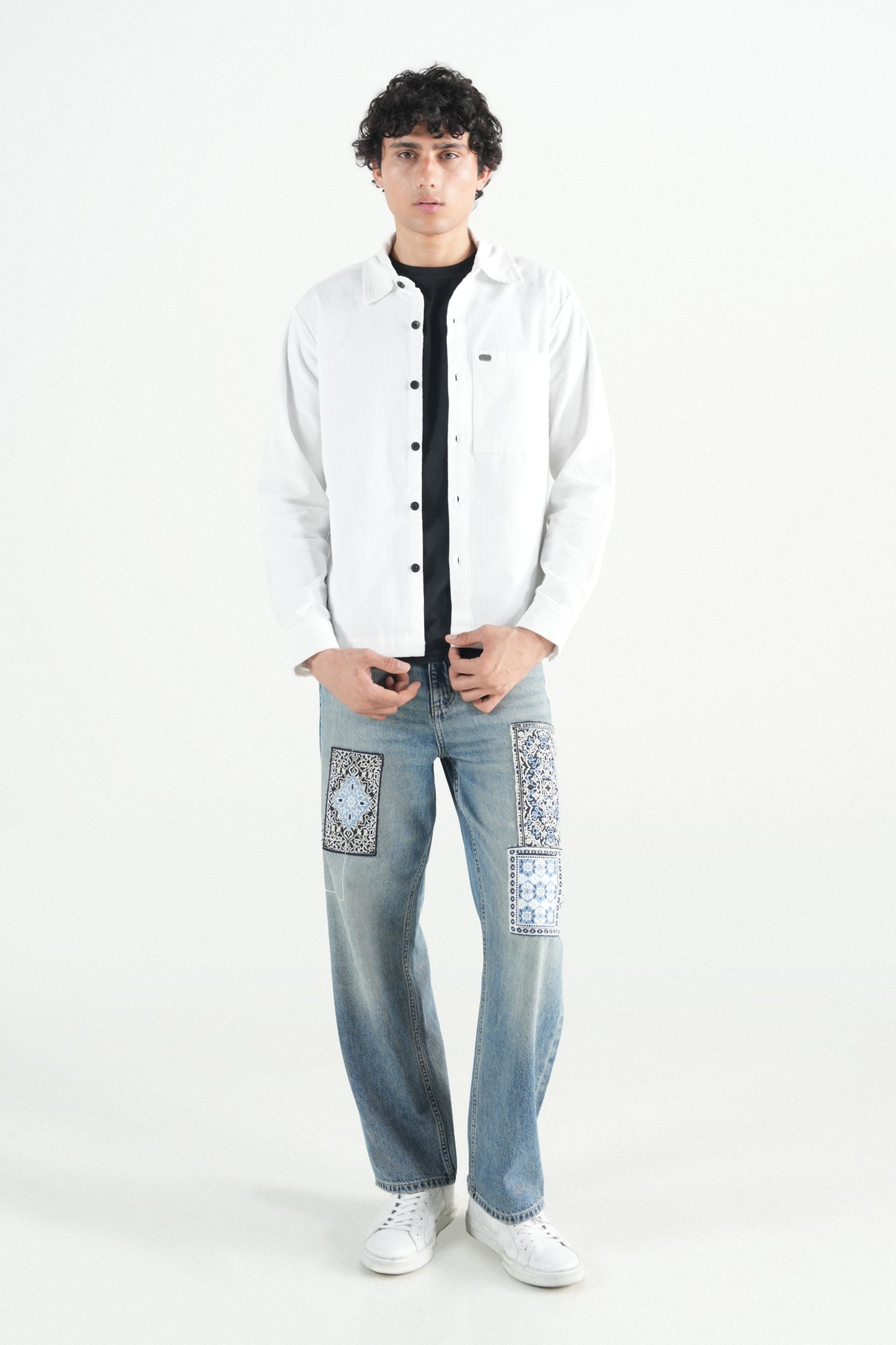 Oversized White Corduroy Jacket