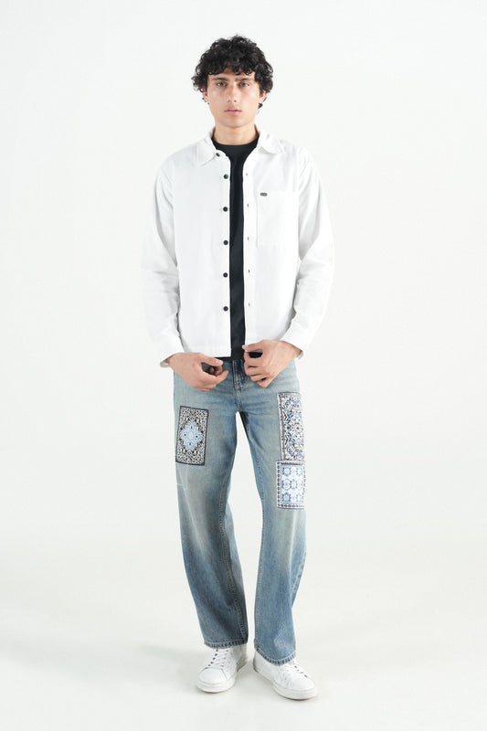 Oversized White Corduroy Jacket