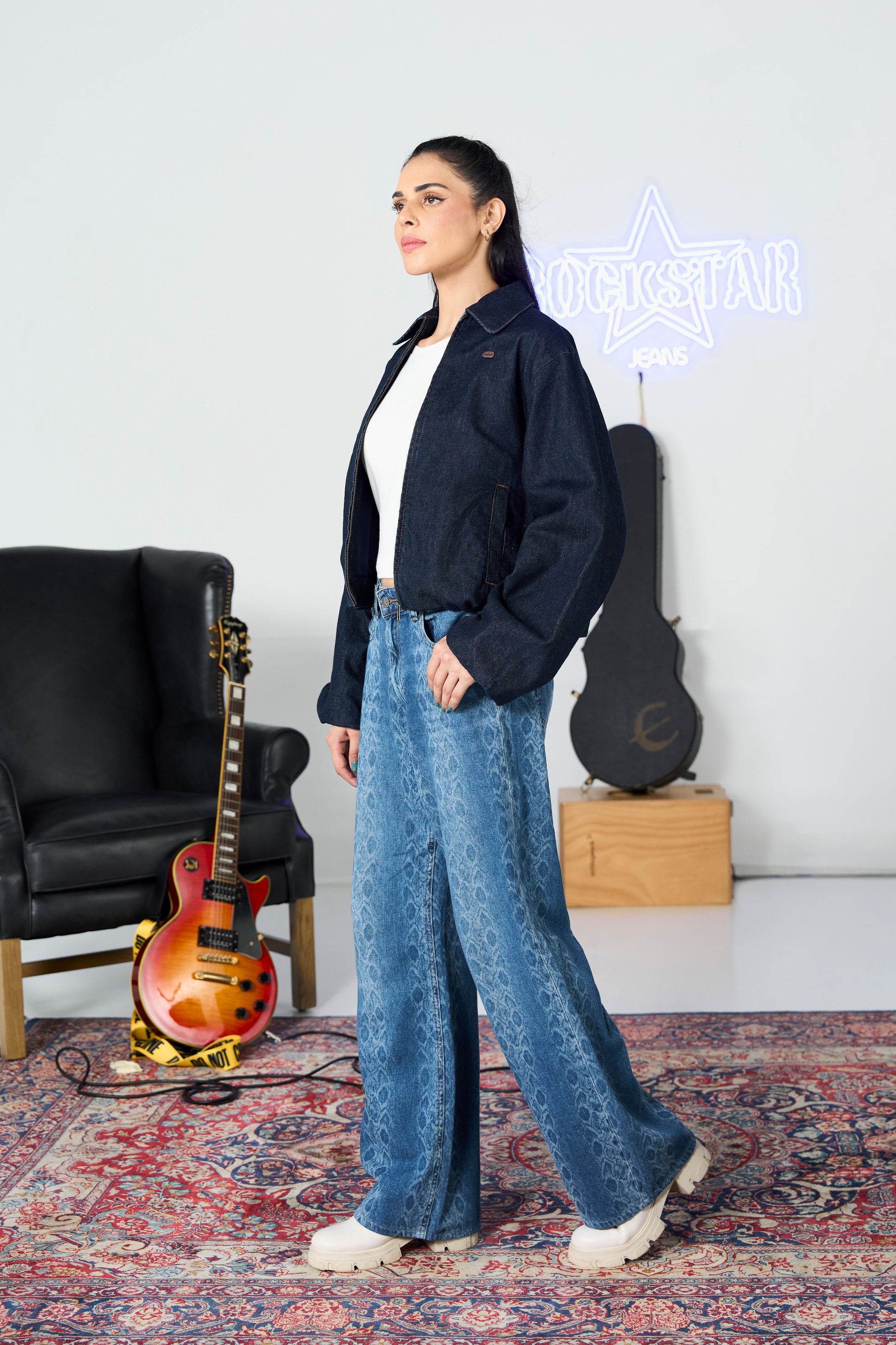 Dark Blue Balloon Bomber Jacket shop at Rockstar Jeans