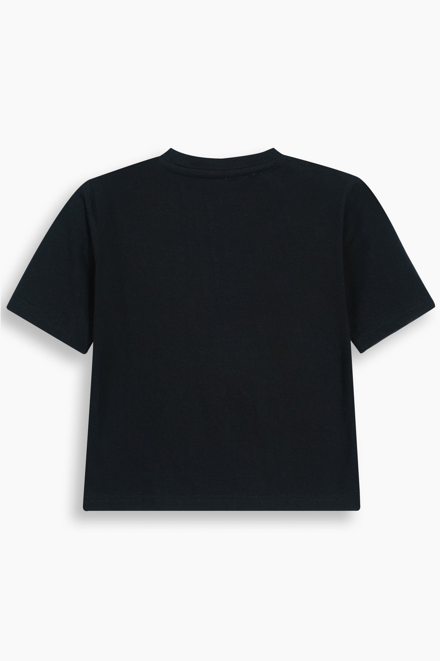 Cropped Short Sleeve T-Shirt Black