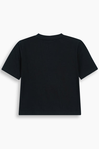 Cropped Short Sleeve T-Shirt Black