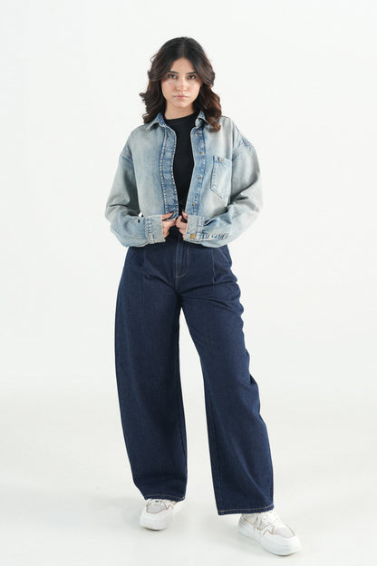 Vintage Cropped Raw Edge Shirt