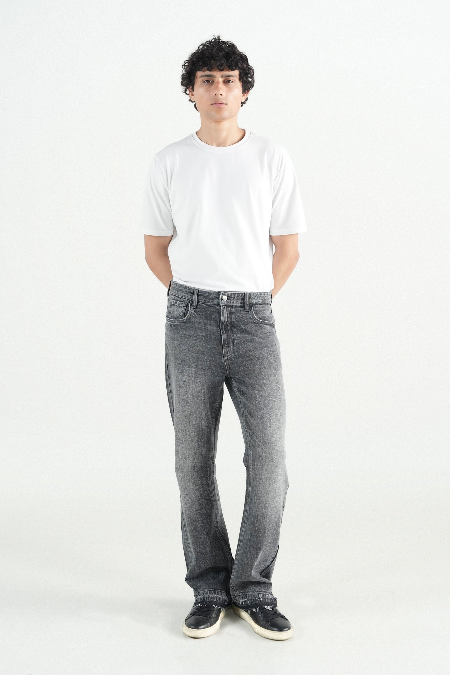 Charcoal Flare Fit Jeans