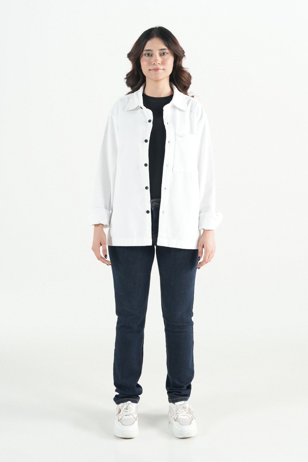 Oversized White Corduroy Shirt