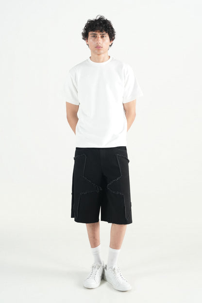 Star Black Patch Jorts