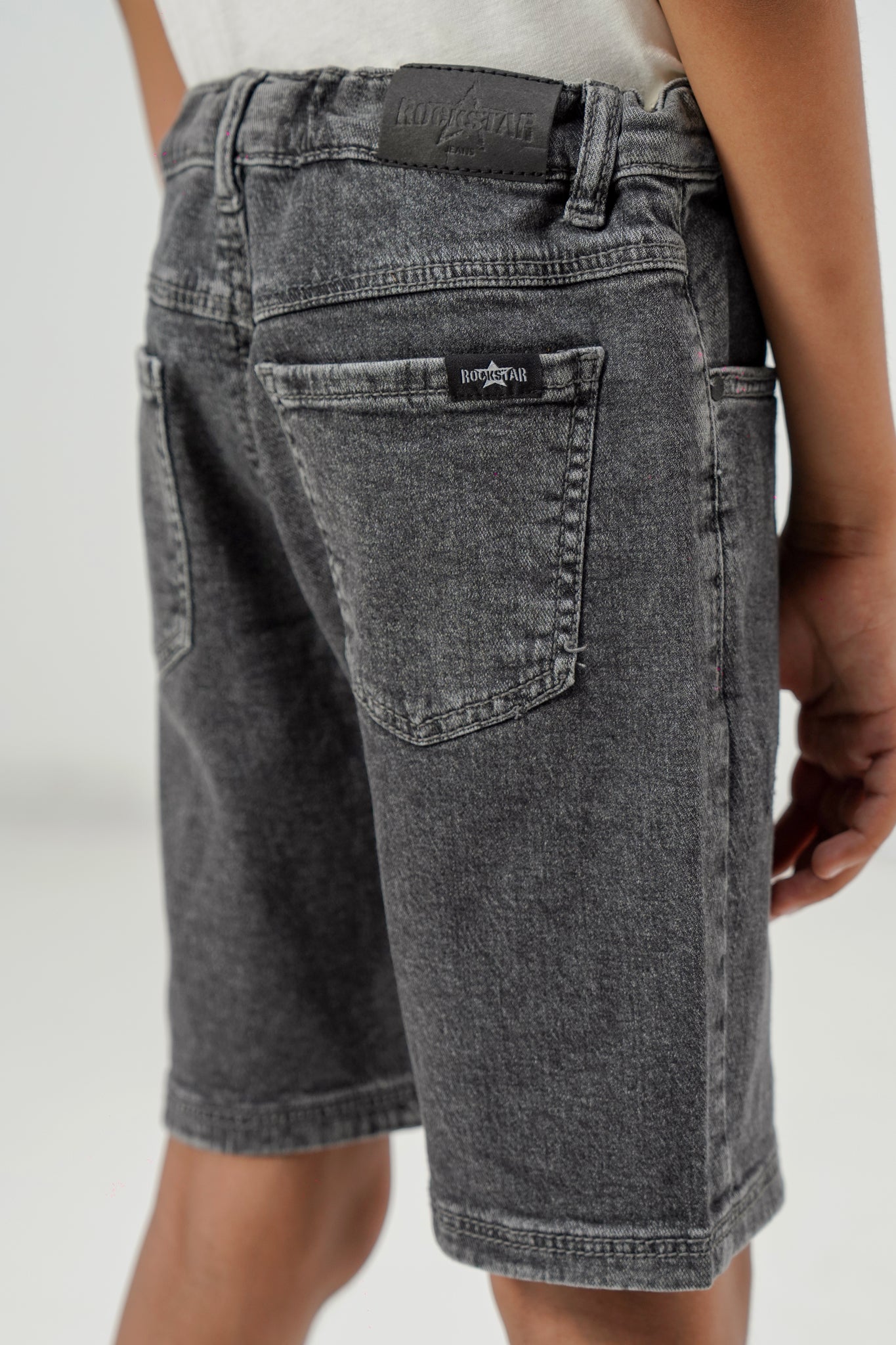 Ultra light Grey Denim Shorts shop at Rockstar Jeans