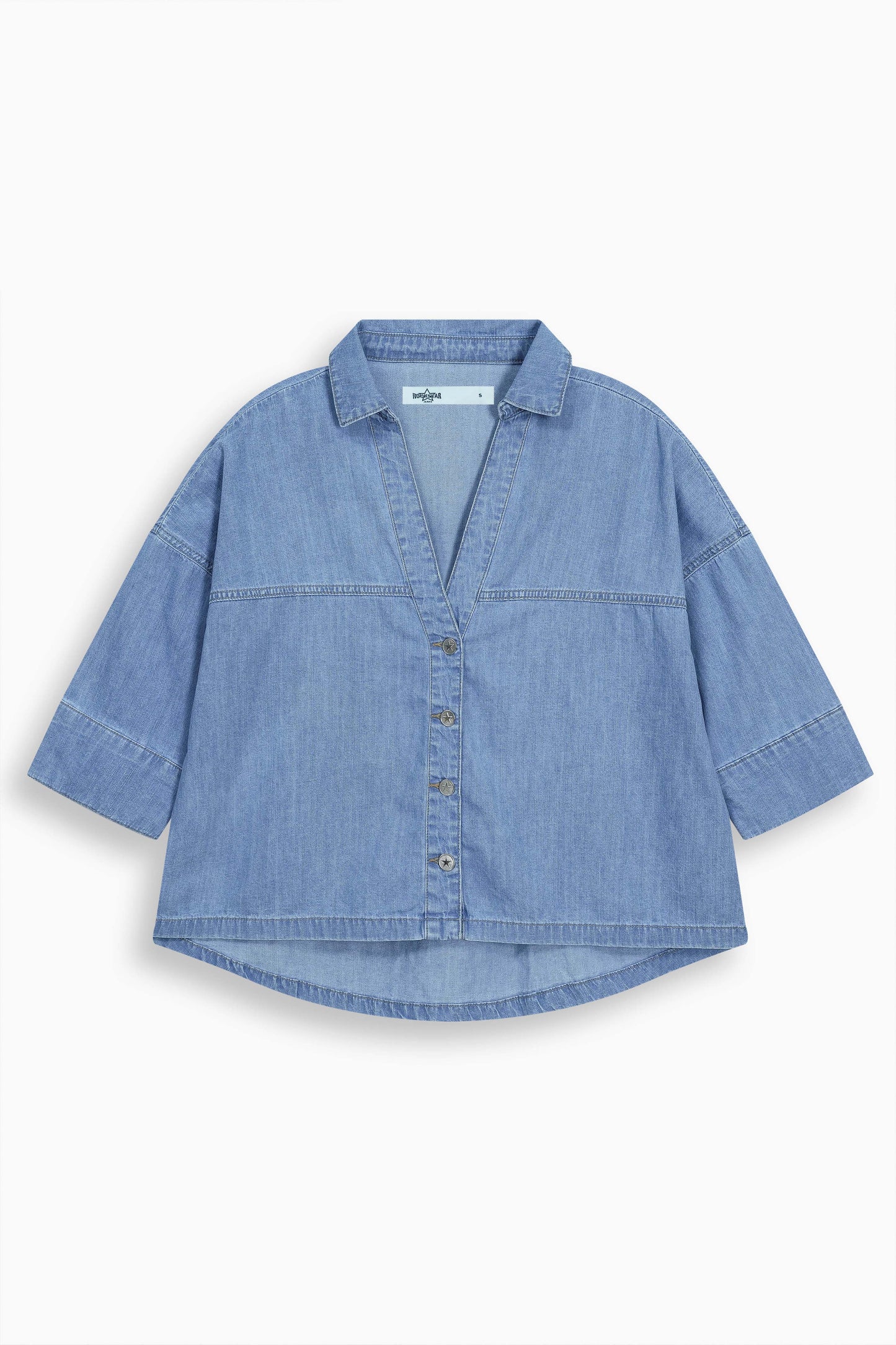 Wide Sleeve Denim Shirt