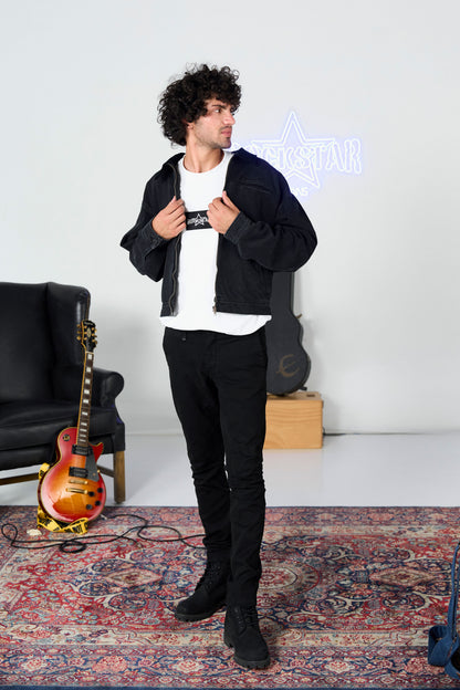 Black Bomber Jacket shop at Rockstar Jeans