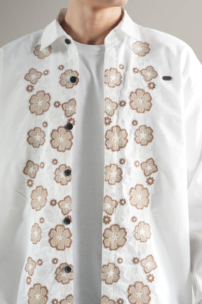 Floral Tuxedo  White Shirt