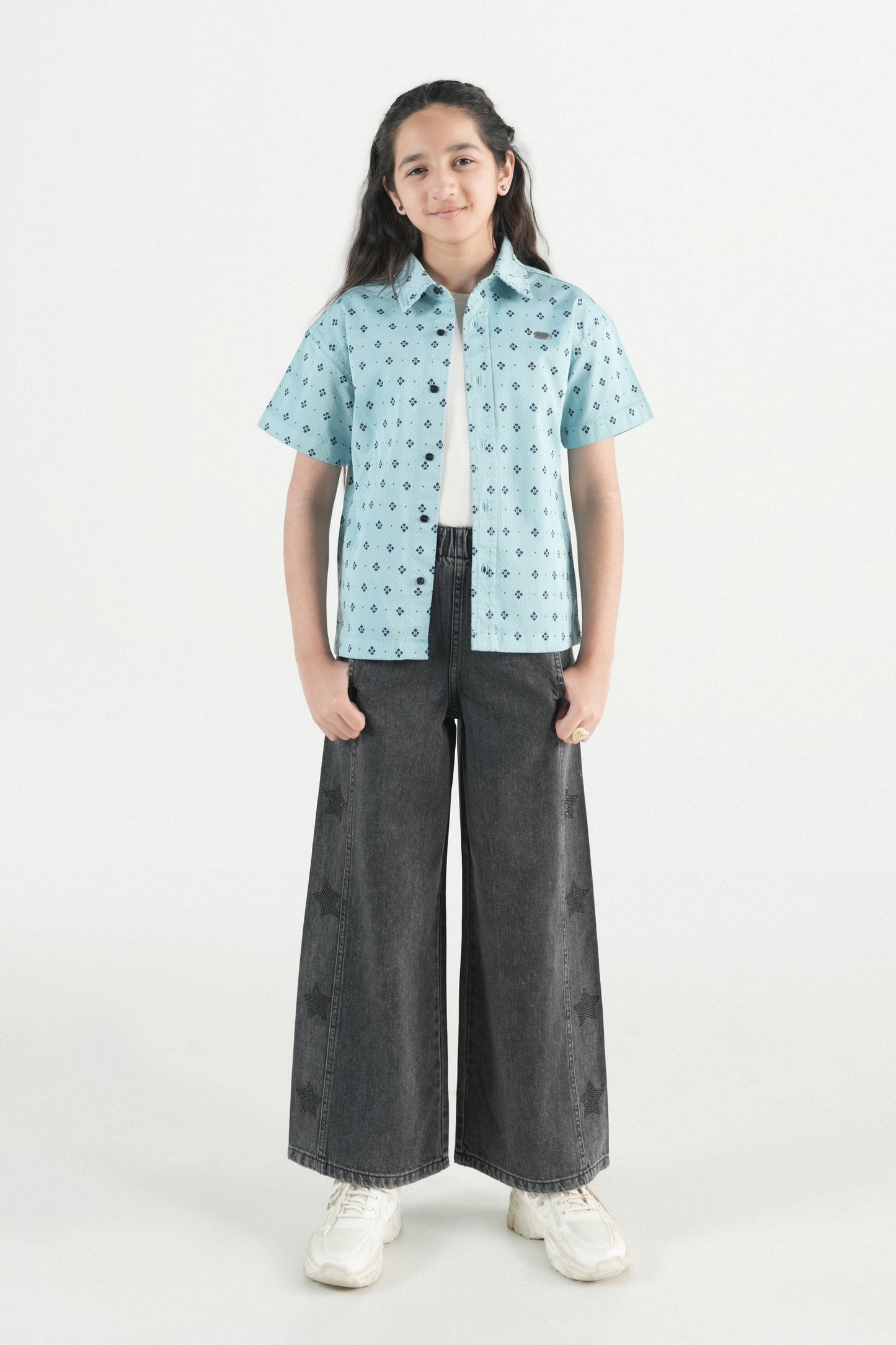Hawaiian Mini Print Shirt – Sky Blue