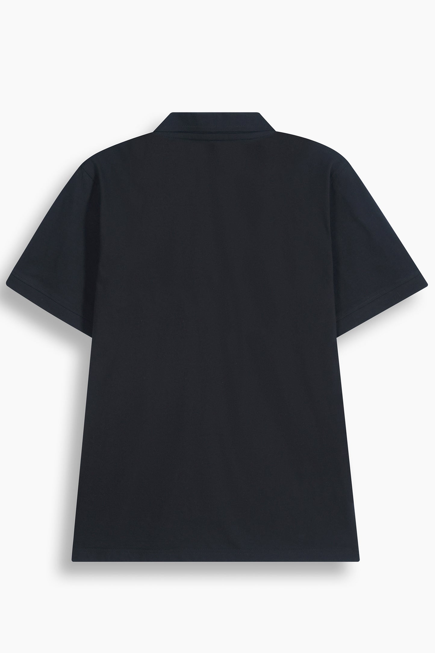 Relaxed V-Neck Polo Black