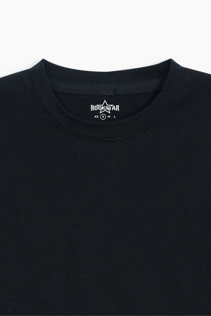 Cropped Short Sleeve T-Shirt Black