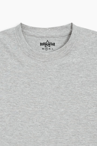 Cropped Short Sleeve T-Shirt Ash Grey