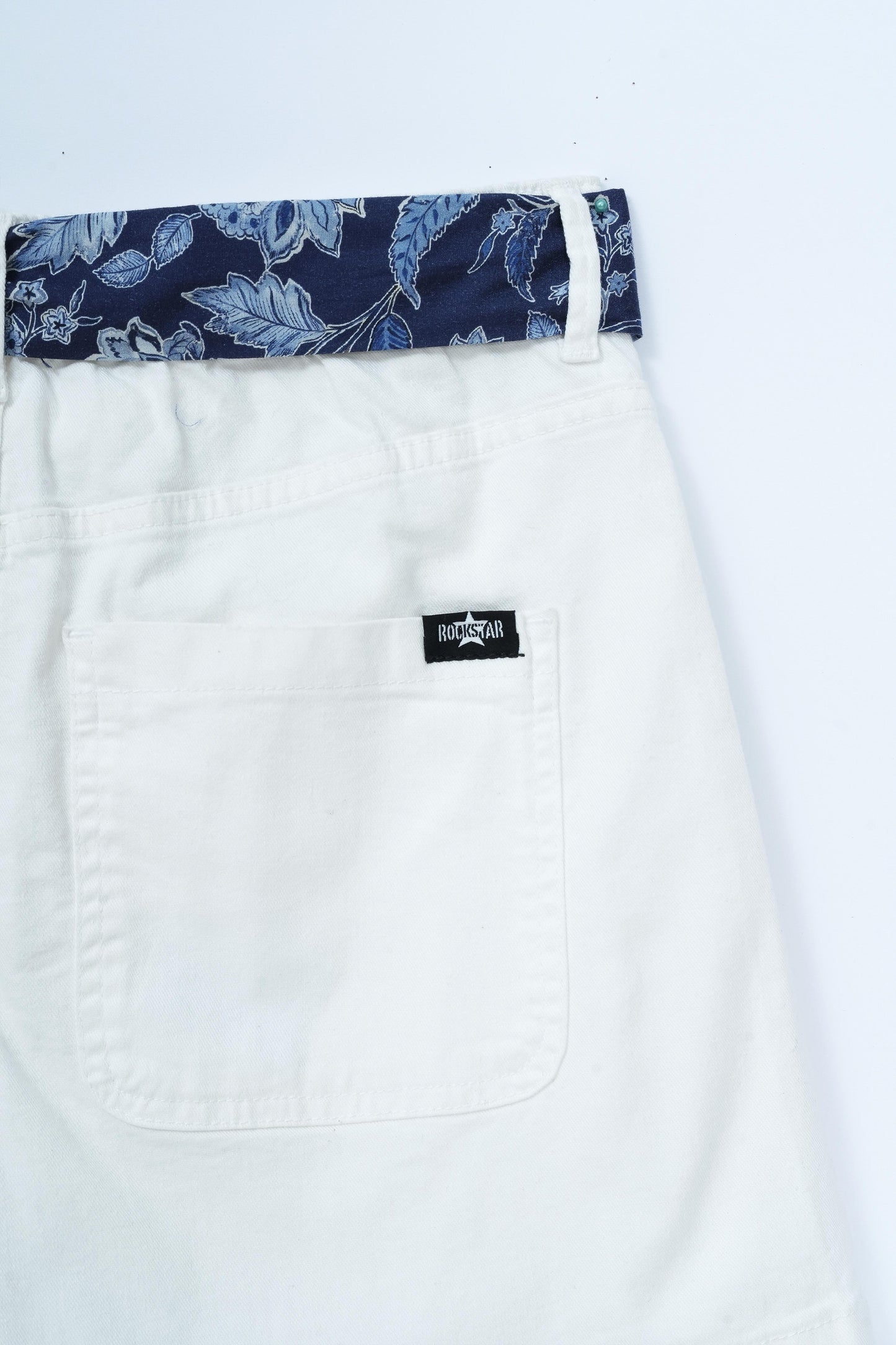 Stretch Patch Pocket Shorts White