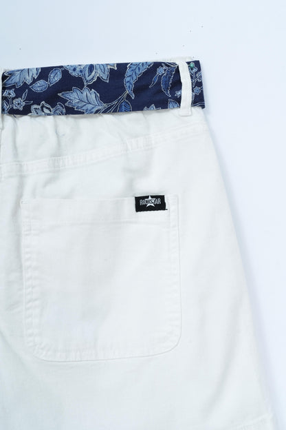 Stretch Patch Pocket Shorts White