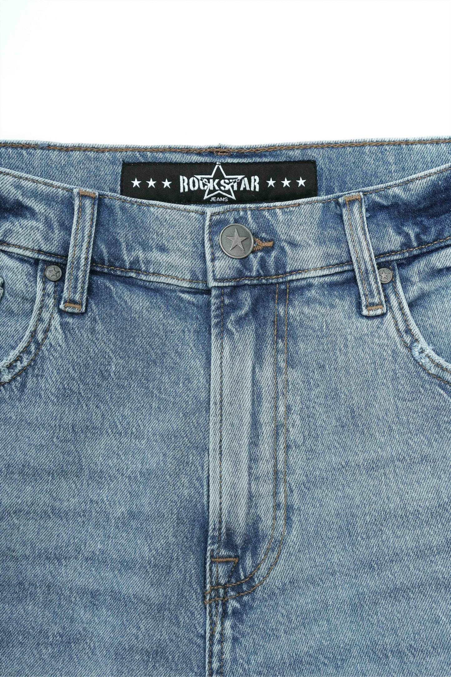 Baggy Fit Denim Shorts Light Blue