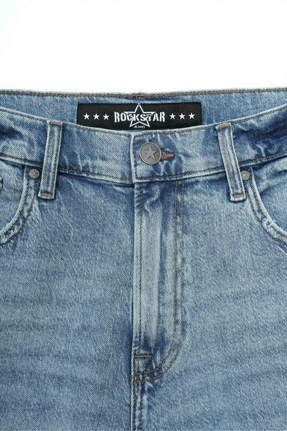 Baggy Fit Denim Shorts Light Blue