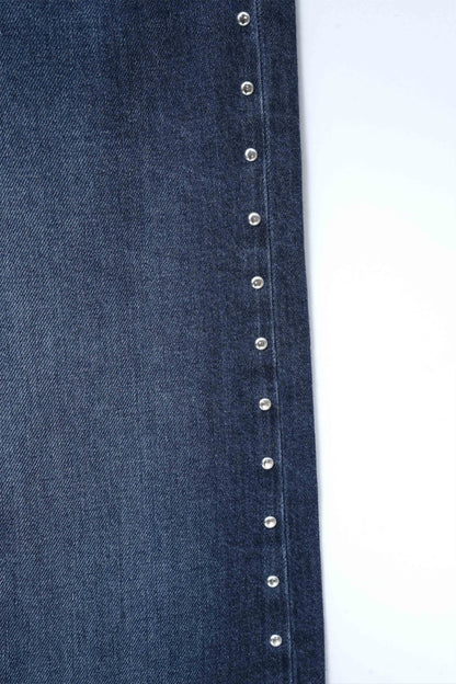 Mid Rise Wide Leg Stud Jeans