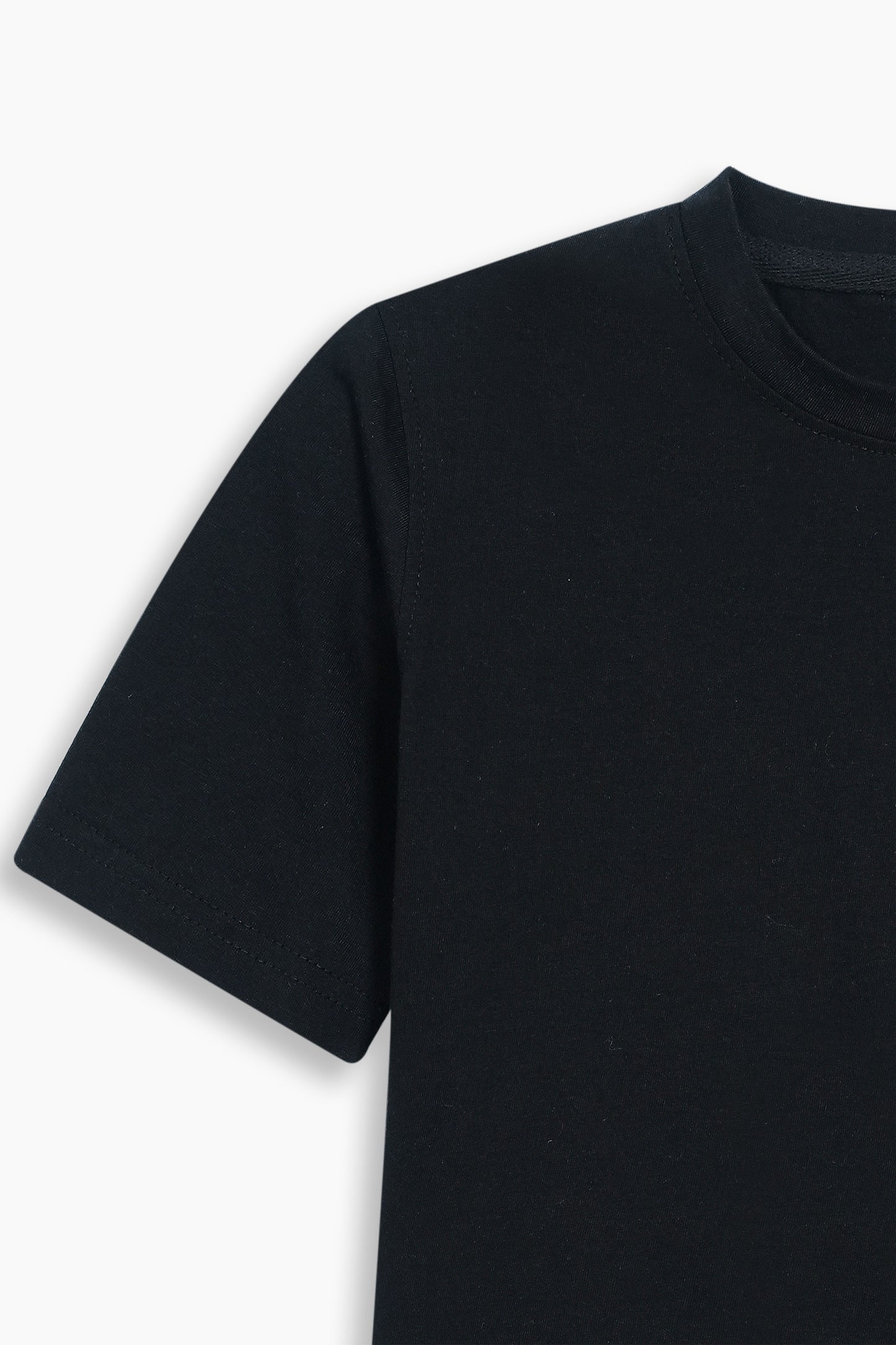 Cropped Short Sleeve T-Shirt Black