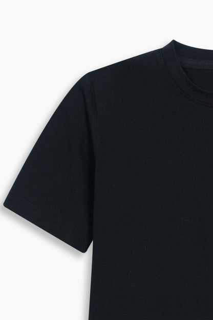 Cropped Short Sleeve T-Shirt Black
