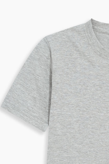 Cropped Short Sleeve T-Shirt Ash Grey