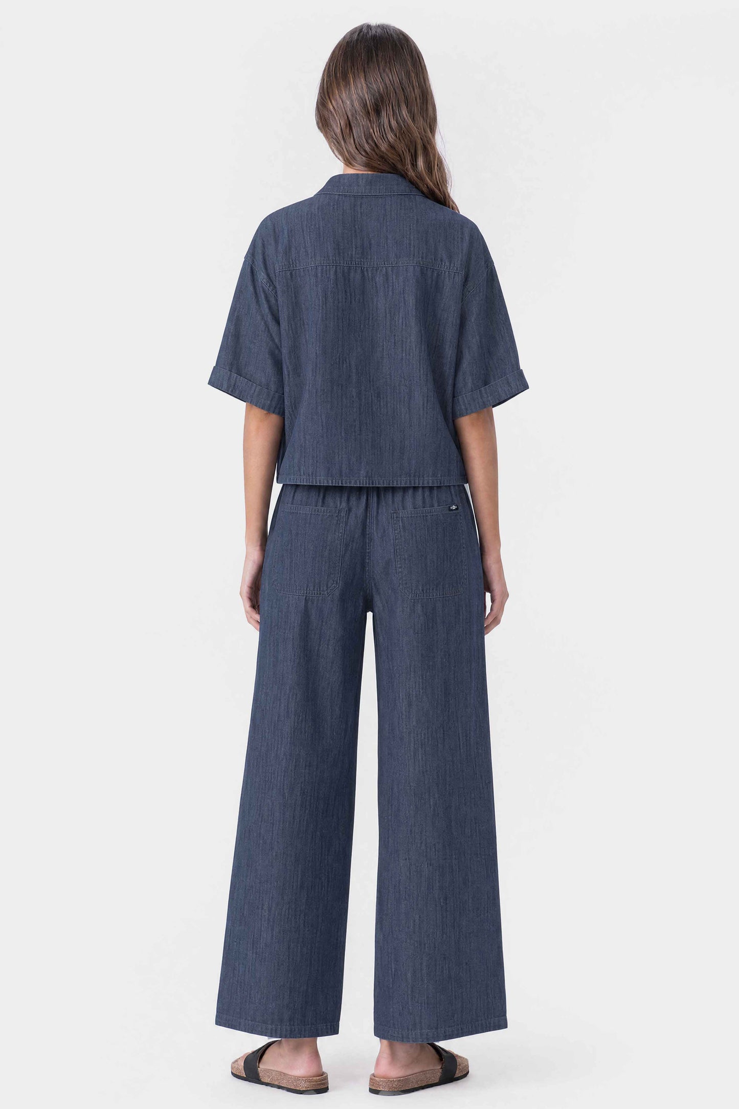 Relaxed Drape Denim Shirt Dark Blue