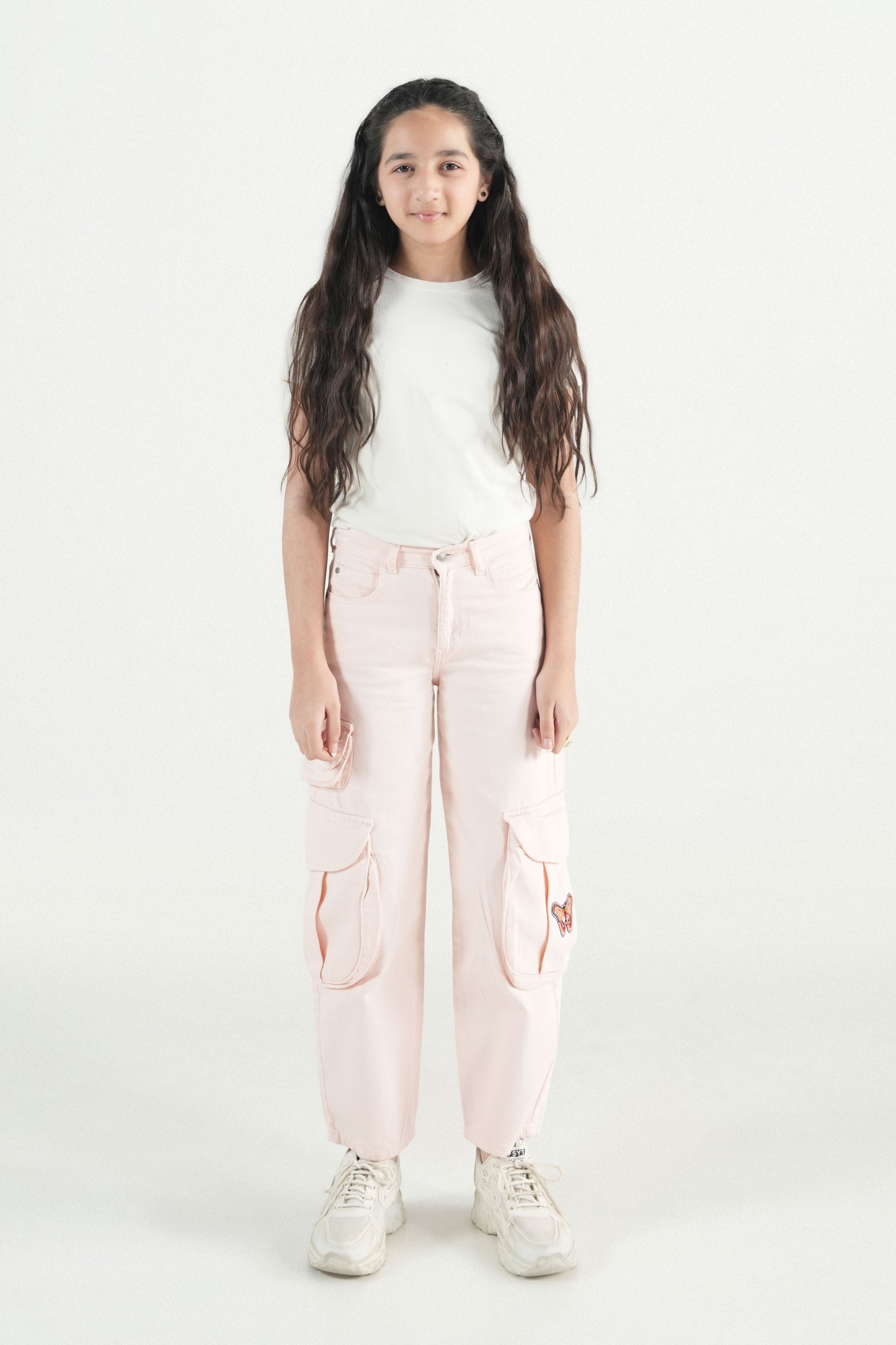 Heart-Embroidered Cargo Pants