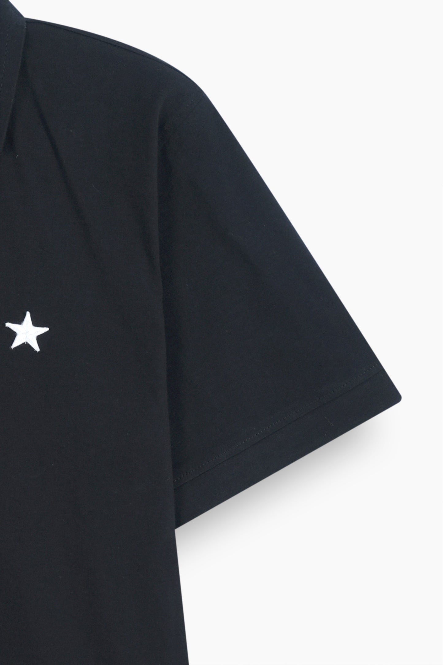 Relaxed V-Neck Polo Black
