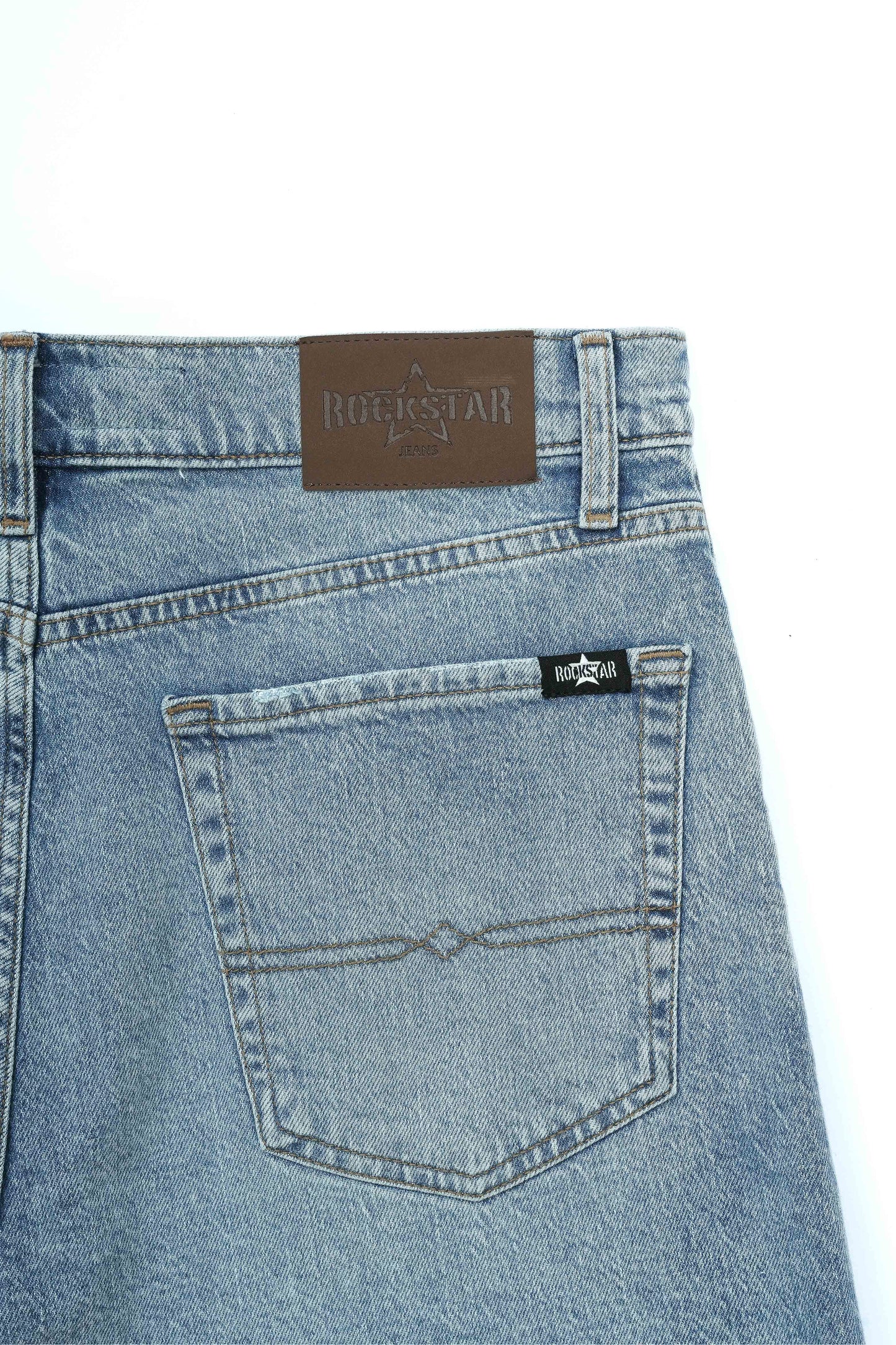 Baggy Fit Denim Shorts Light Blue