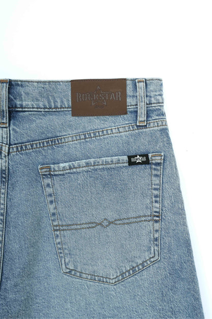 Baggy Fit Denim Shorts Light Blue
