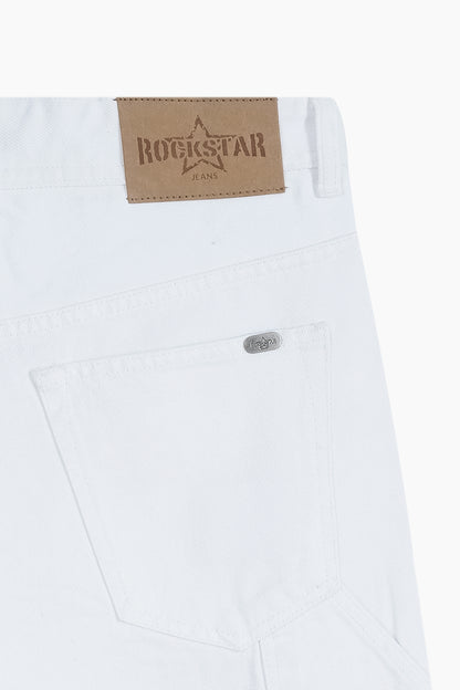 Baggy White Denim Carpenter Shorts