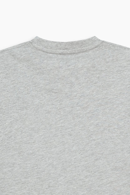 Cropped Short Sleeve T-Shirt Ash Grey