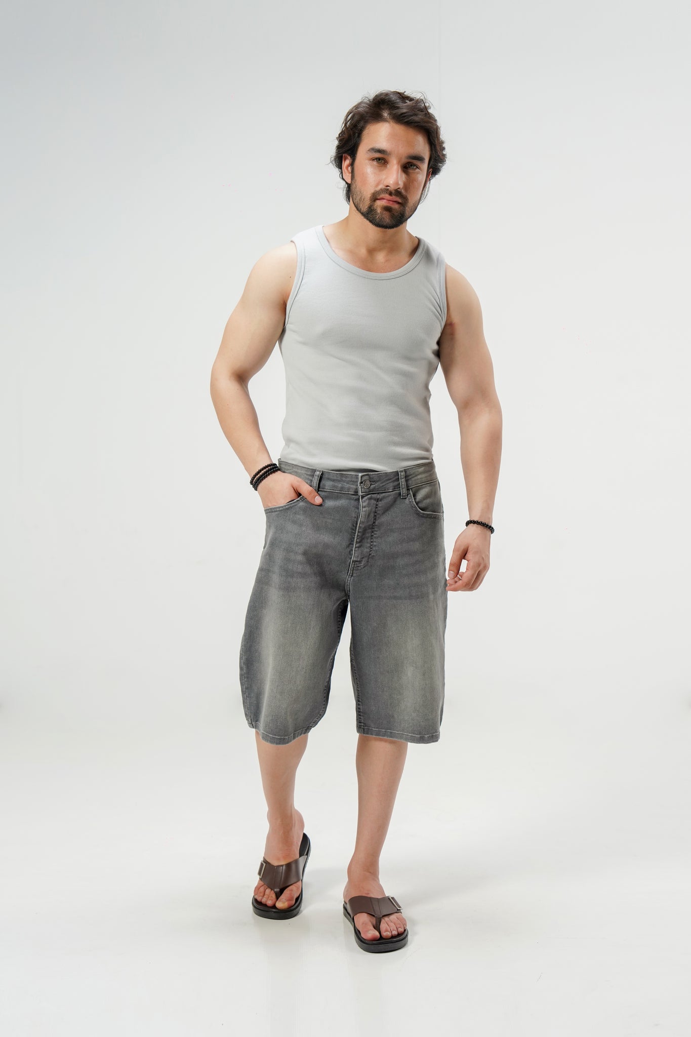 Grey Denim Jorts shop at Rockstar Jeans