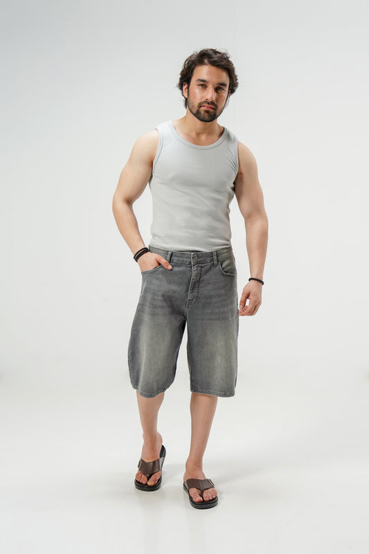 Grey Denim Jorts shop at Rockstar Jeans