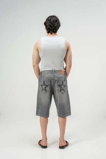 Grey Denim Jorts shop at Rockstar Jeans