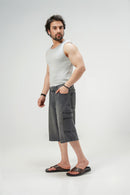 Grey Cargo Denim Jorts