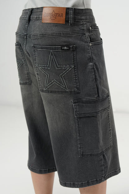 Grey Cargo Denim Jorts