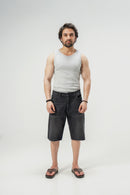 Black Denim Jorts