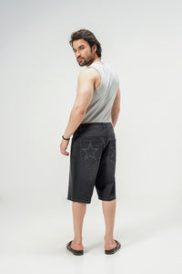 Black Denim Jorts