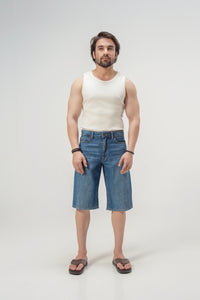 Dark Blue Baggy Denim Shorts