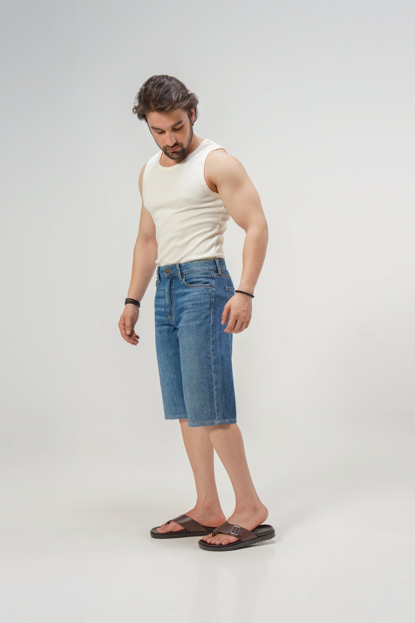 Dark Blue Baggy Denim Shorts