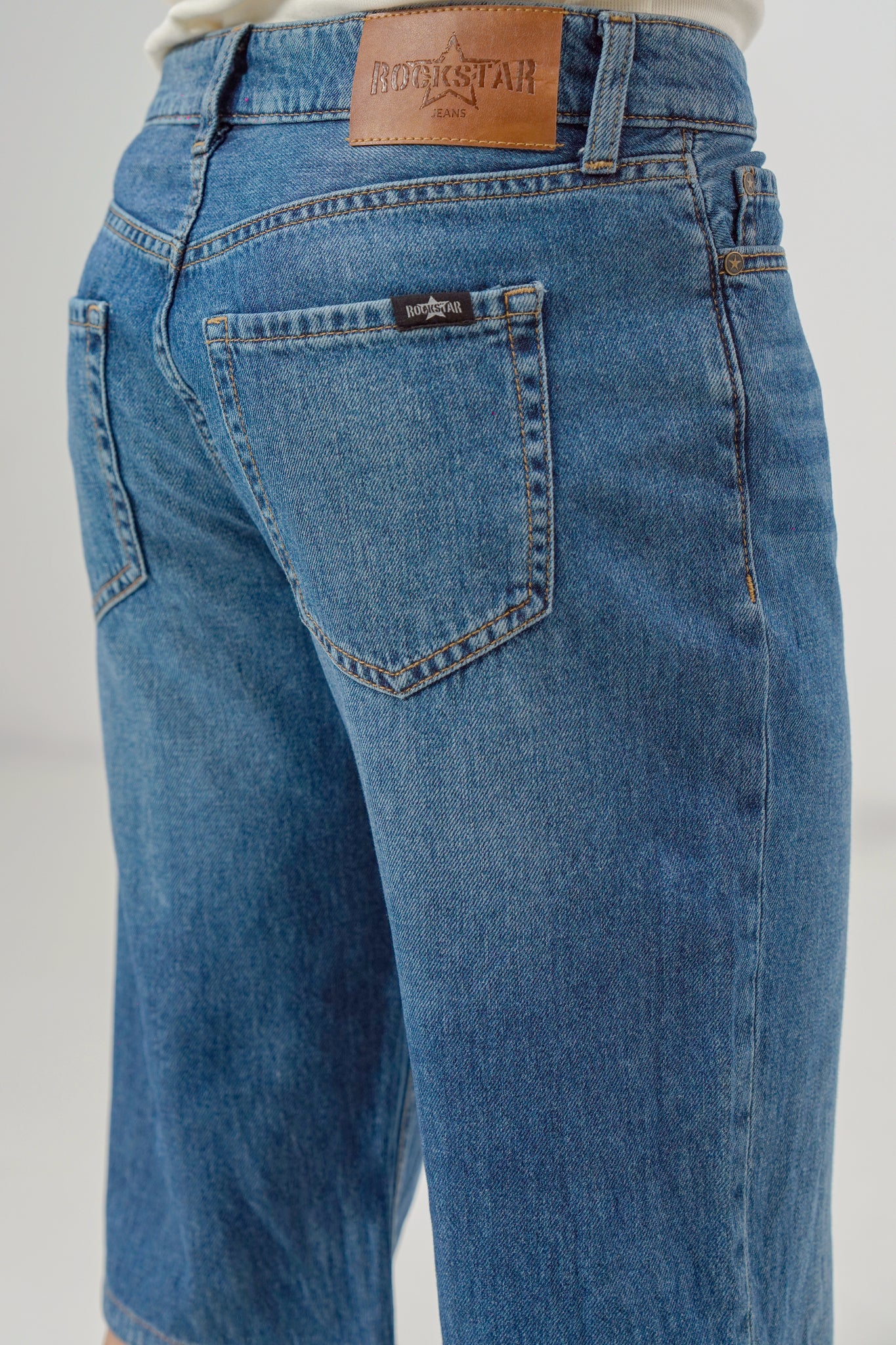 Dark Blue Baggy Denim Shorts shop at Rockstar Jeans