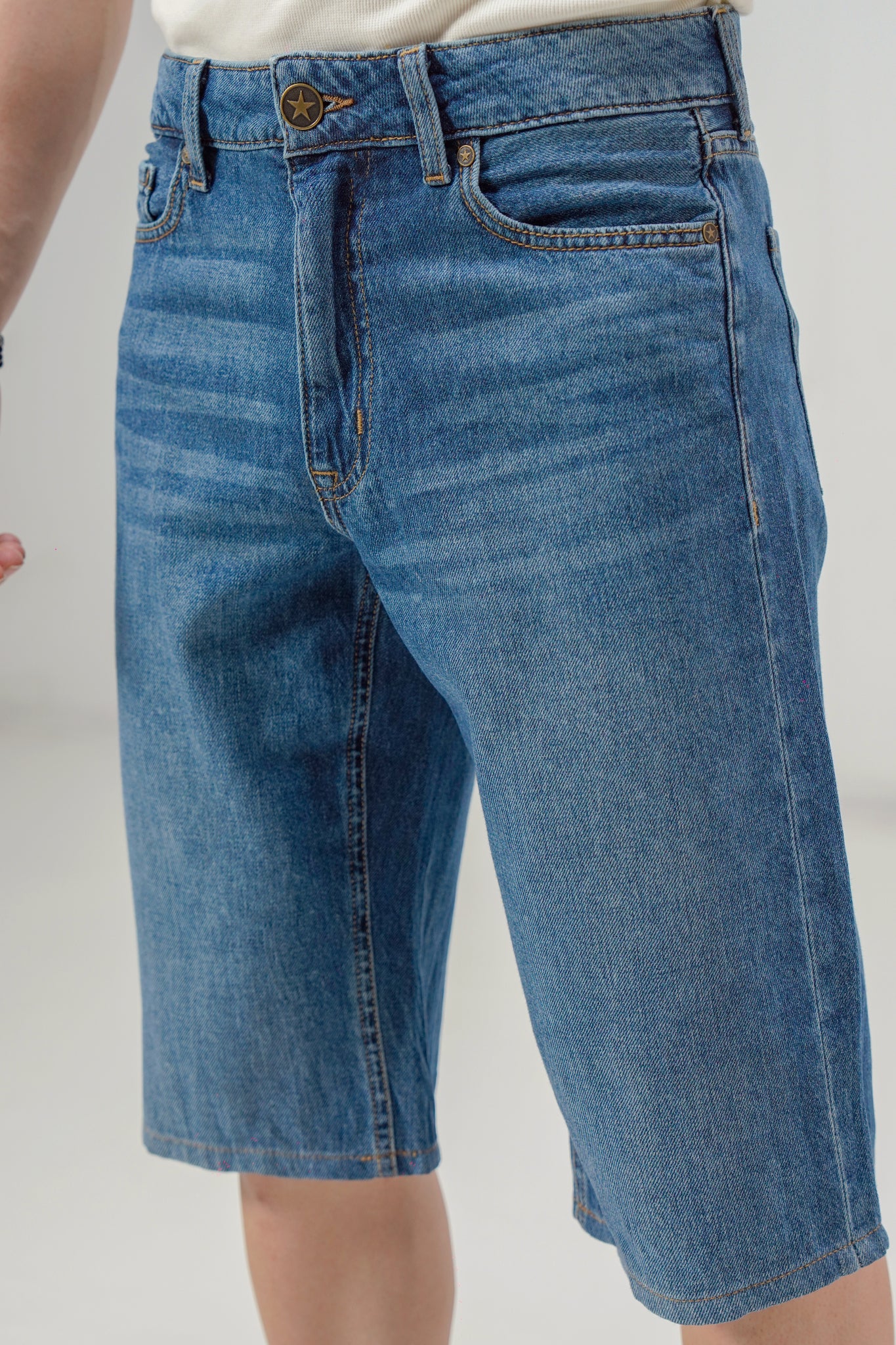 Dark Blue Baggy Denim Shorts shop at rockstar jeans