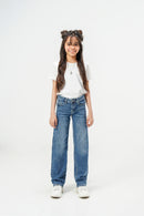 Stonewash Straight Jeans