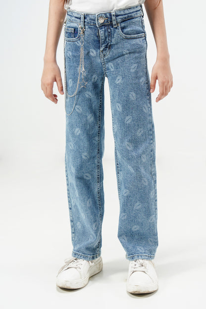 Kiss Lips Straight Jeans shop at rockstar jeans