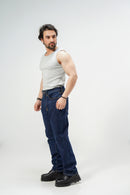 Lightweight Straight Jeans Dark Blue
