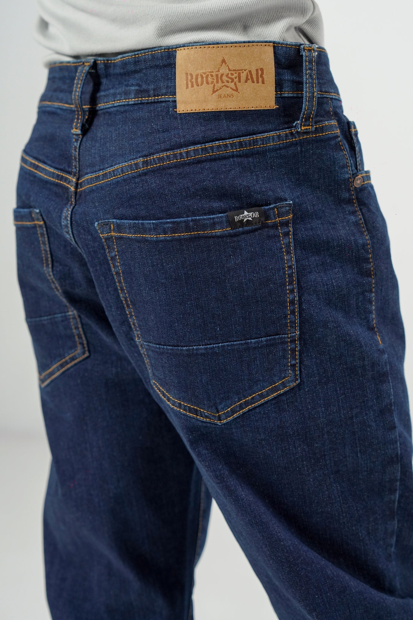 Lightweight Straight Jeans Dark Blue