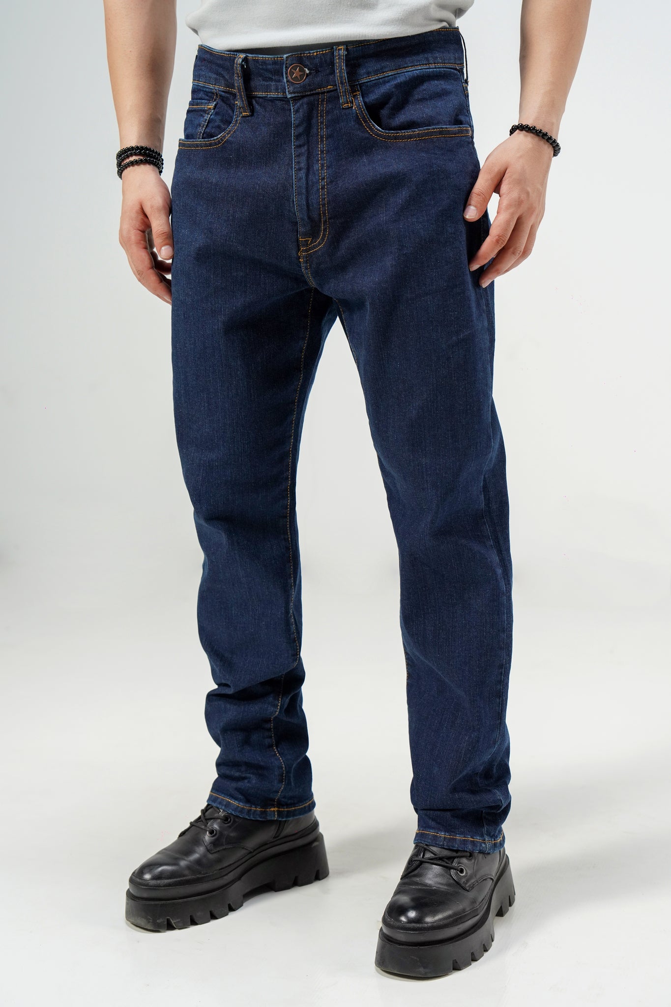 Lightweight Straight Jeans Dark Blue shop at Rockstar Jeans